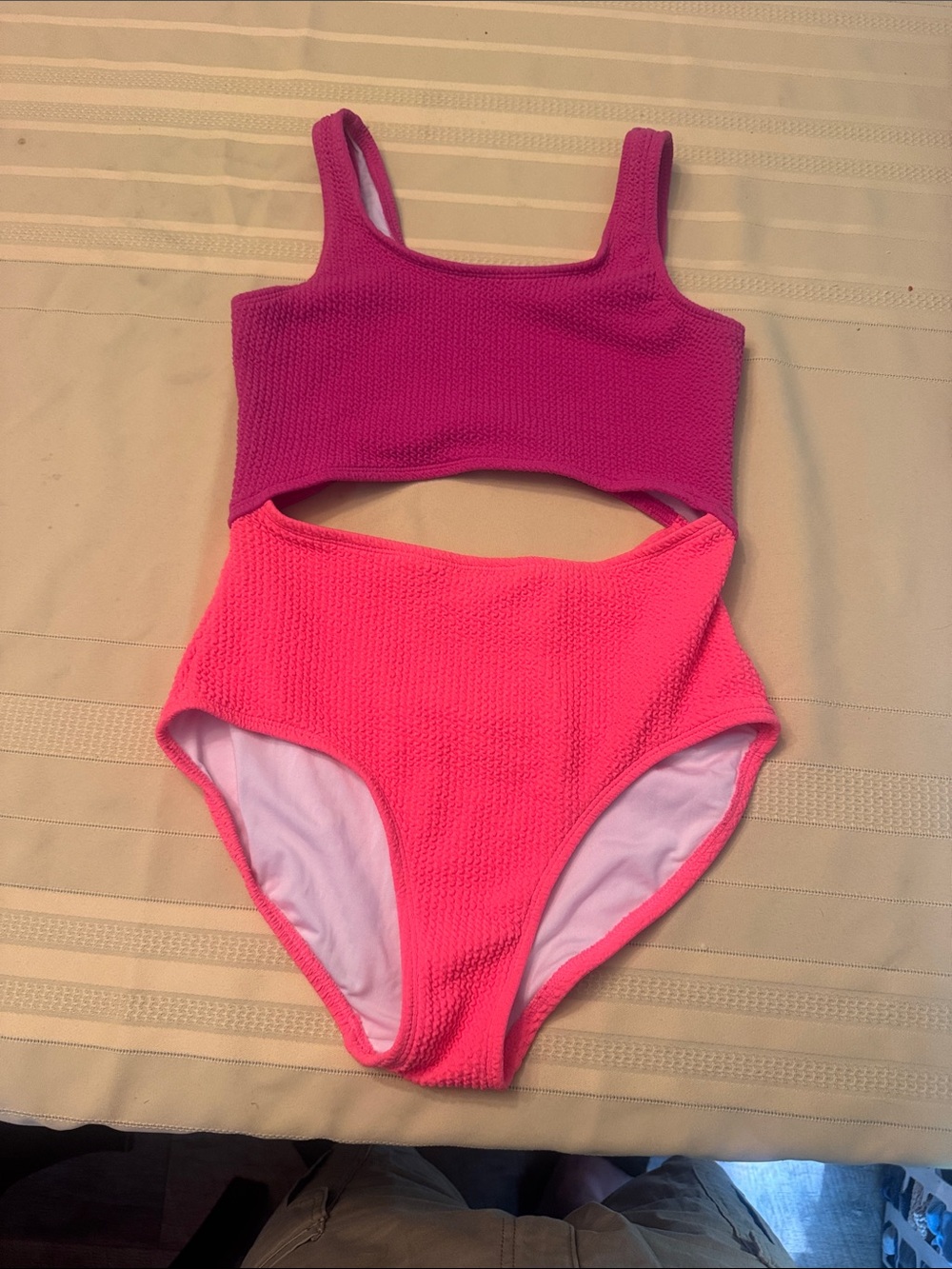Old Navy Two-Tone Pink & Magenta One-Piece Swimsuit